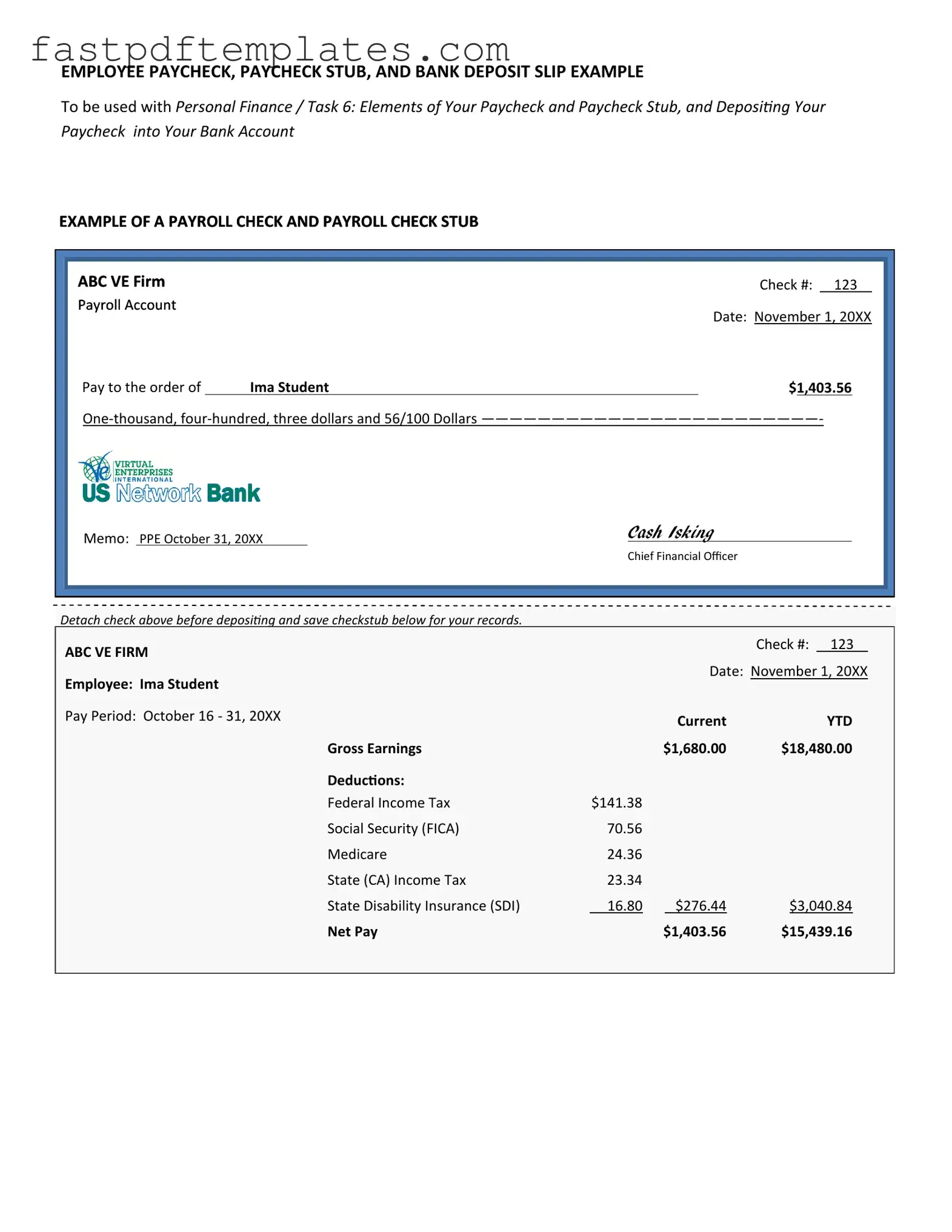 Blank Payroll Check Form