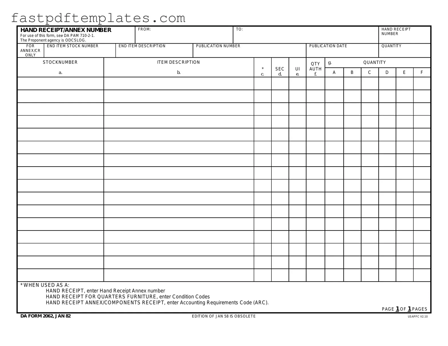 Blank Da Form