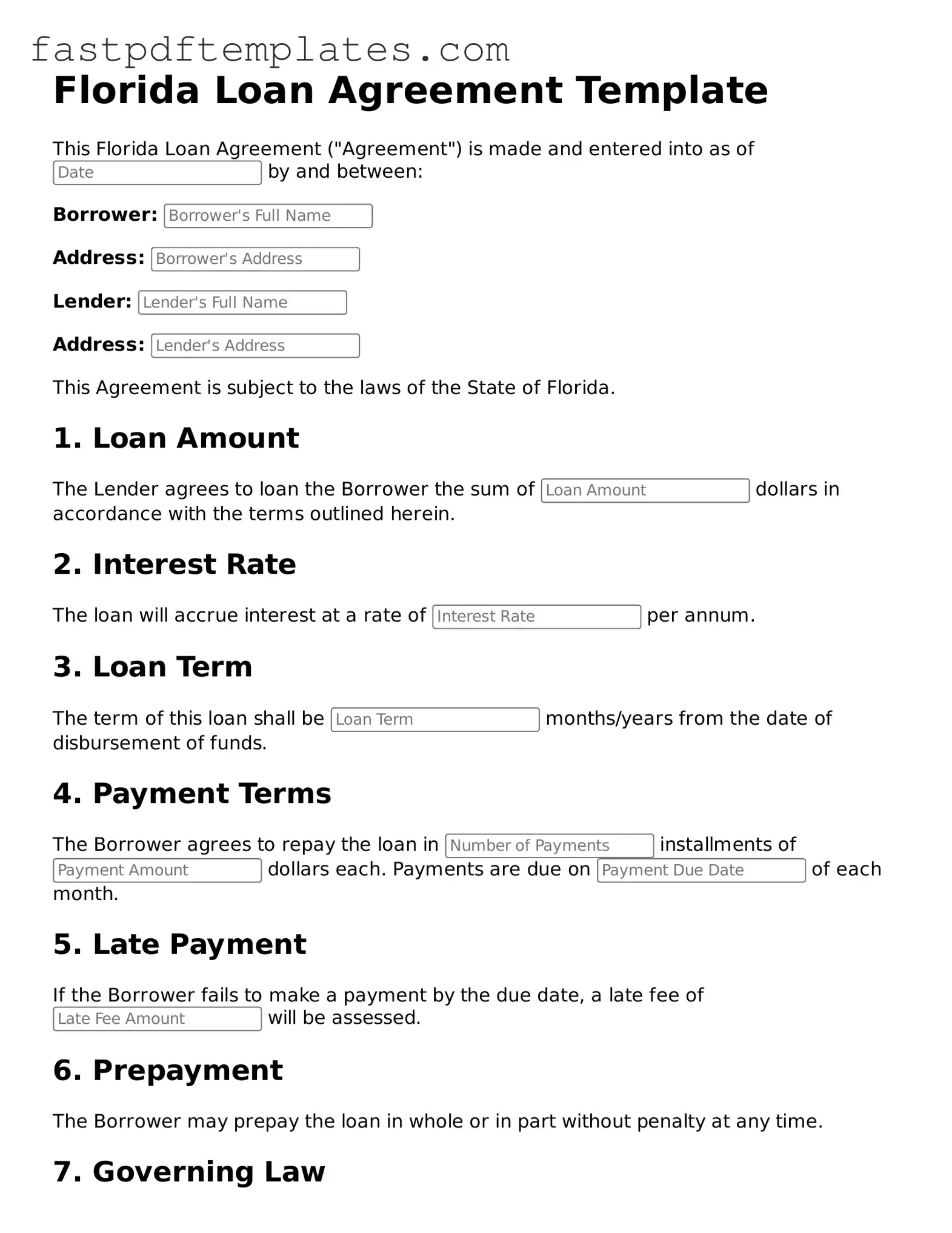 Attorney-Approved Florida Loan Agreement Document
