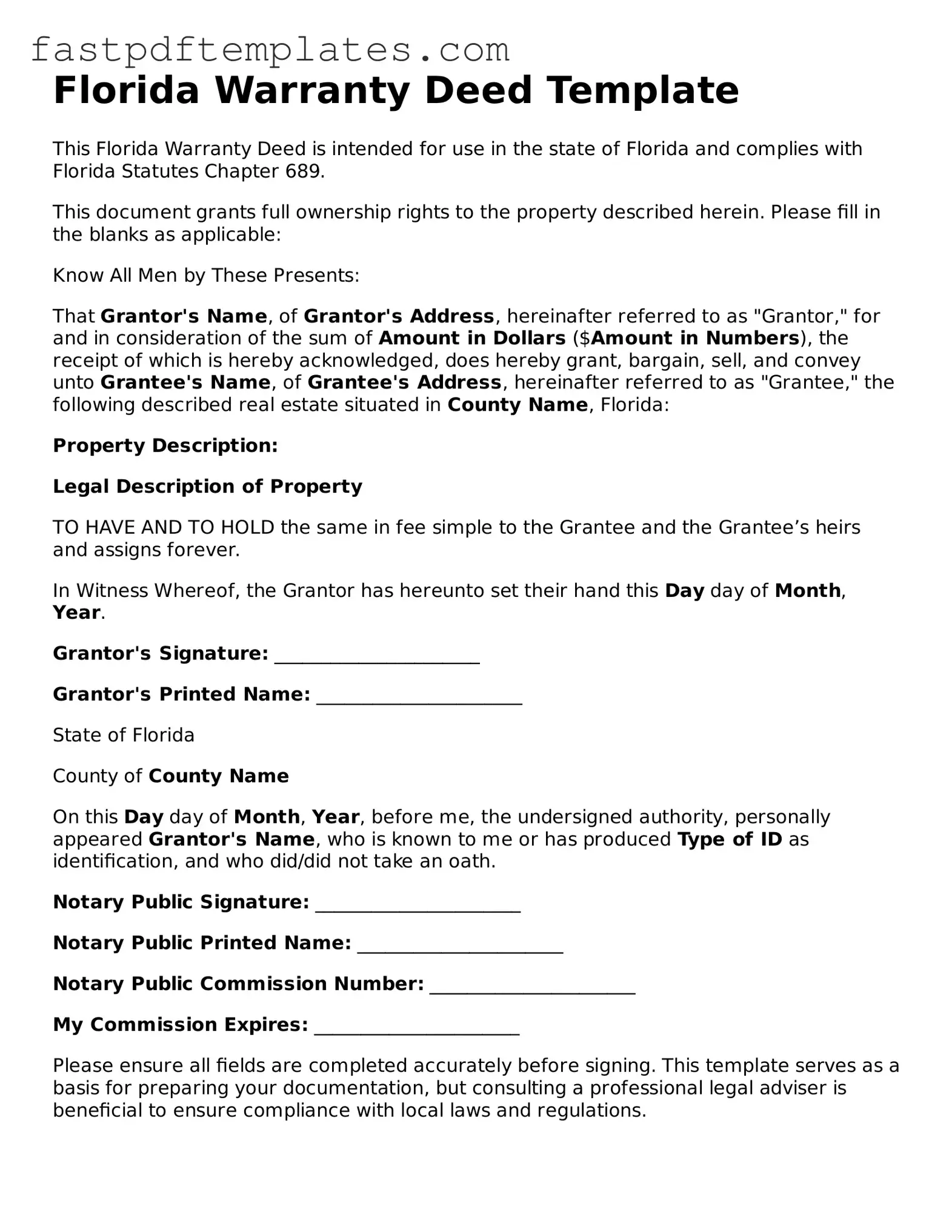Attorney-Approved Florida Deed Document