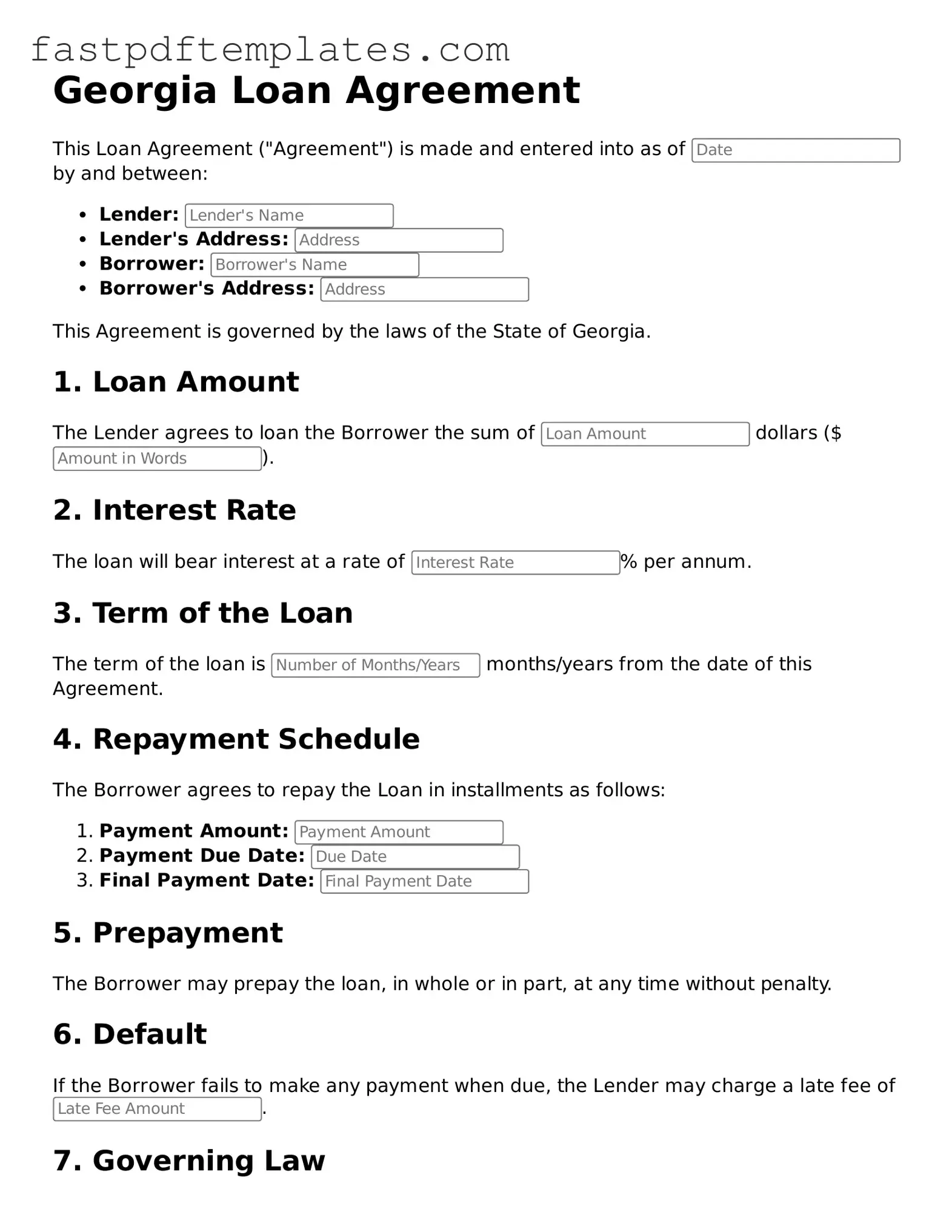 Attorney-Approved Georgia Loan Agreement Document