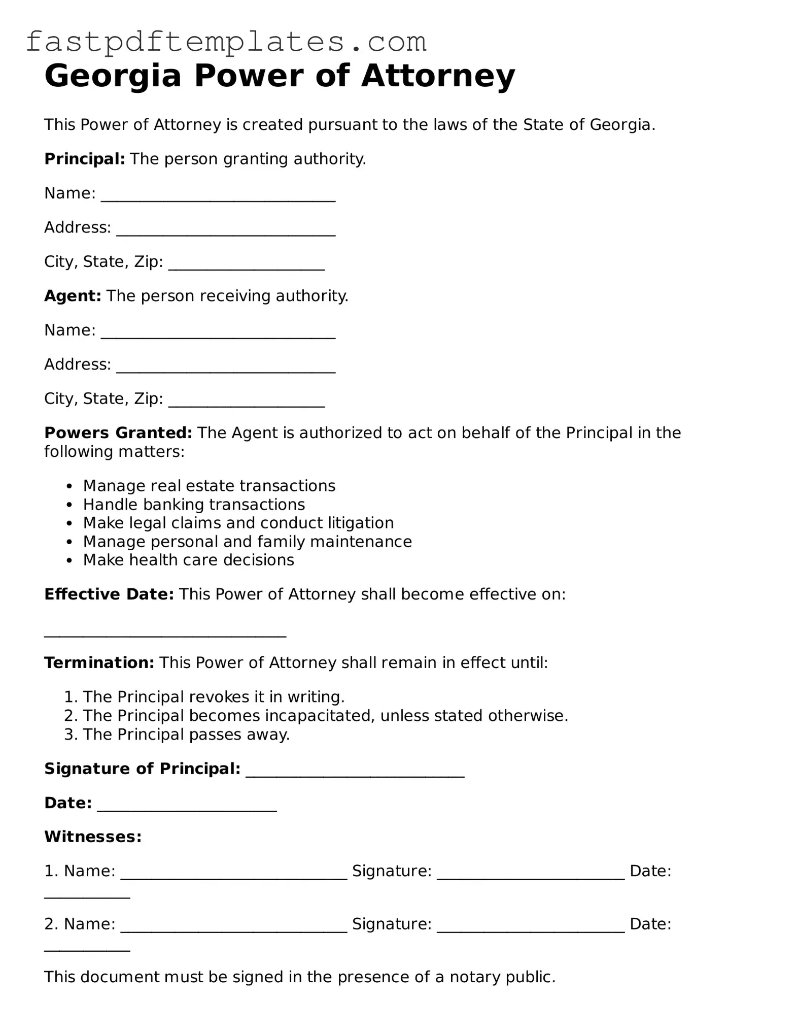 Attorney-Approved Georgia Power of Attorney Document