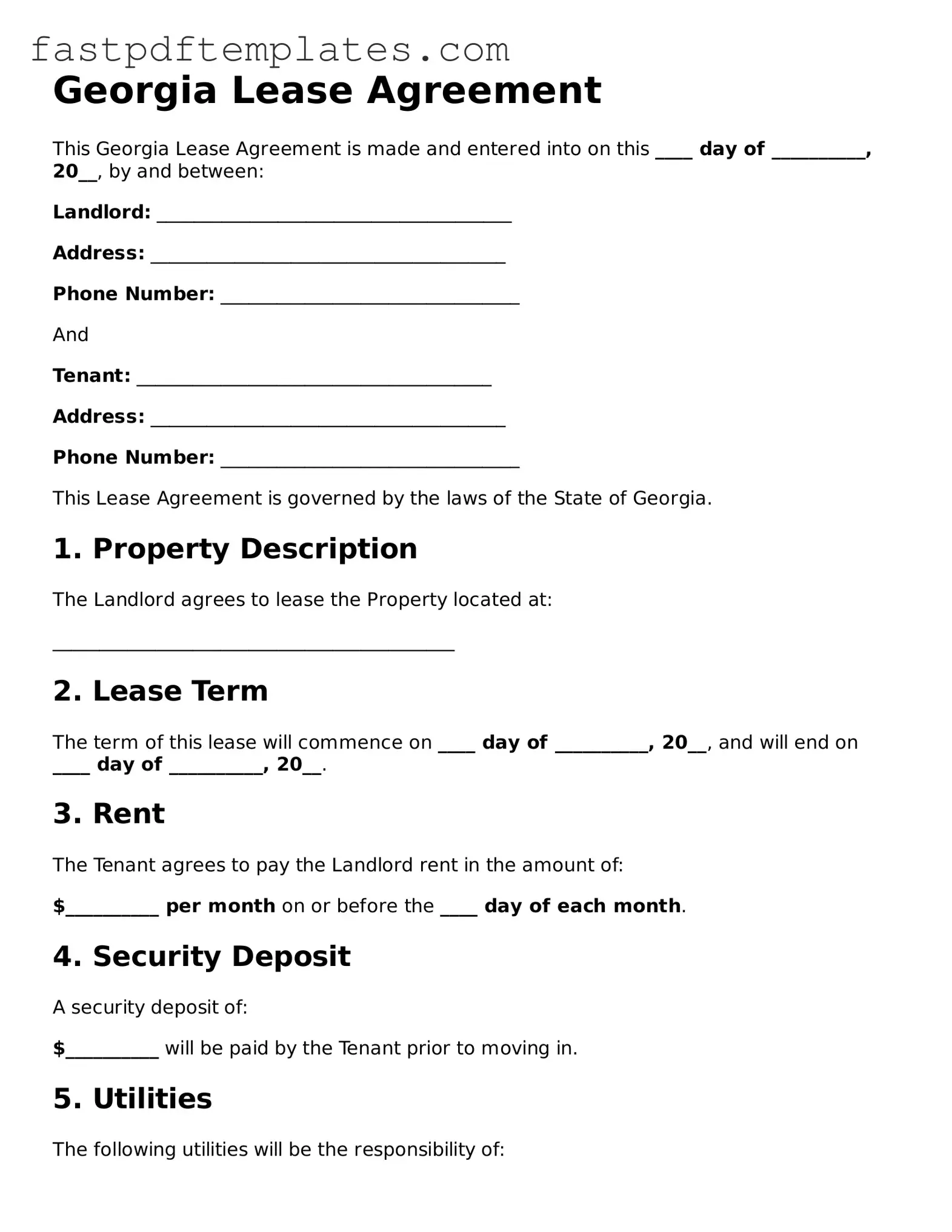 Attorney-Approved Georgia Lease Agreement Document