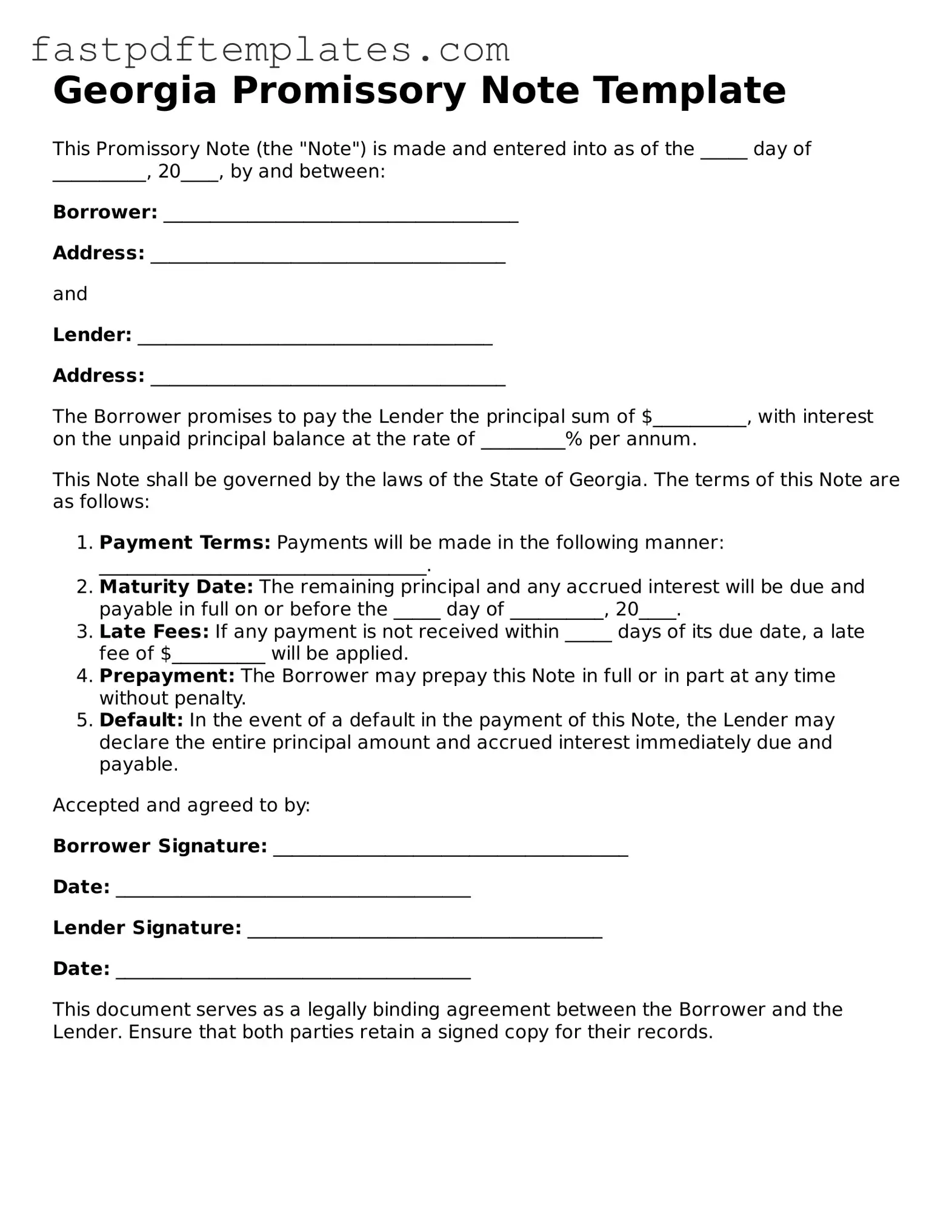 Attorney-Approved Georgia Promissory Note Document