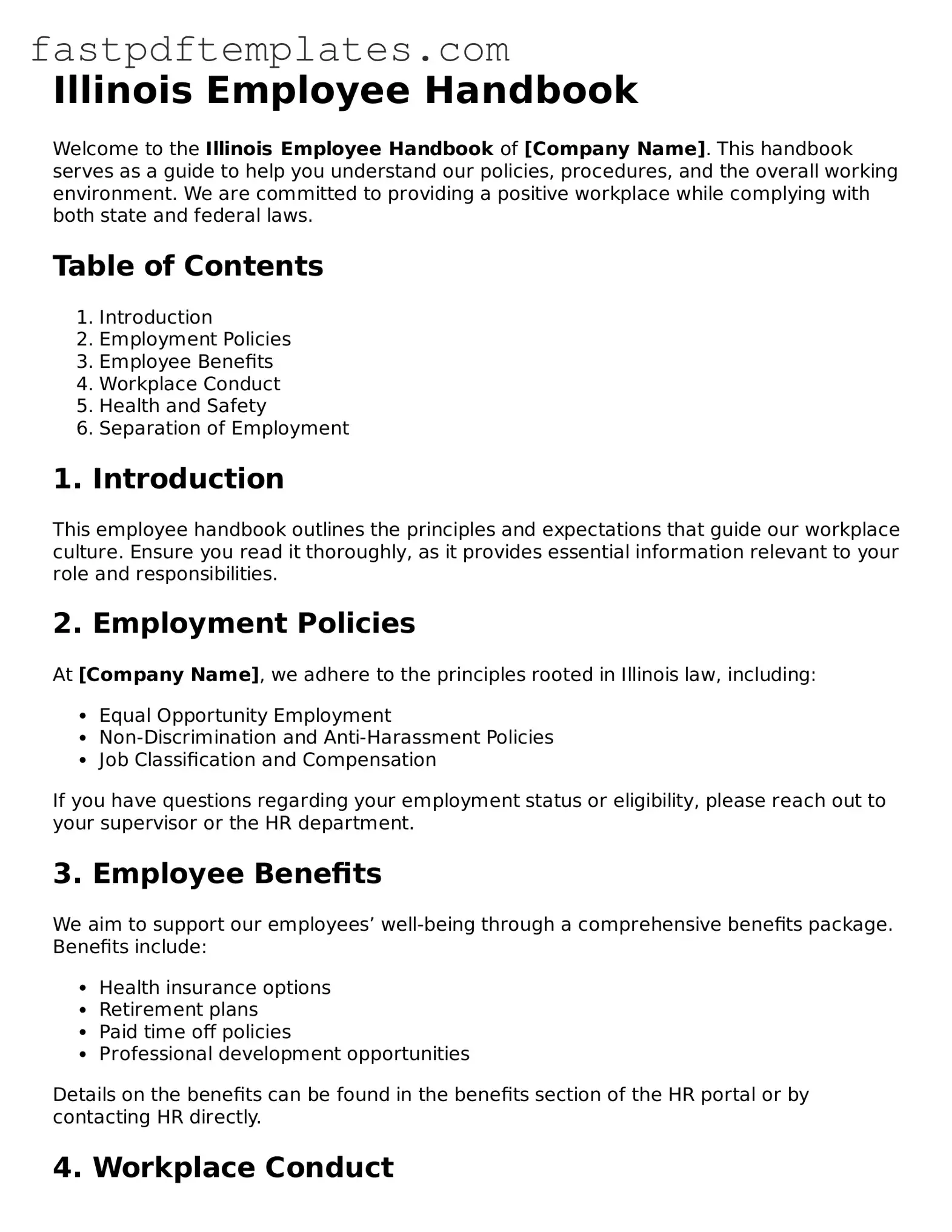 Attorney-Approved Illinois Employee Handbook Document