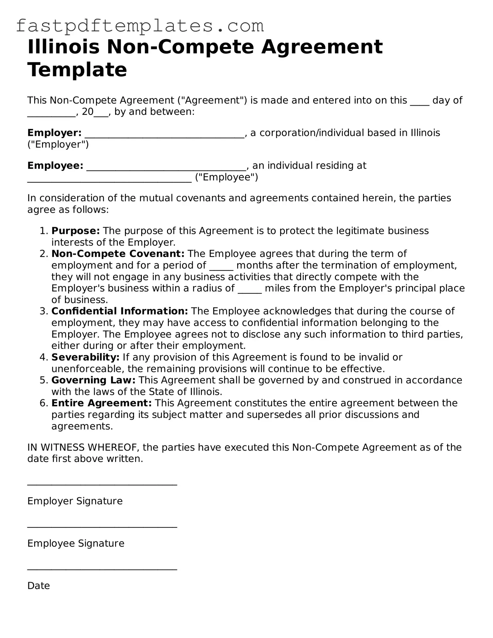 Attorney-Approved Illinois Non-compete Agreement Document