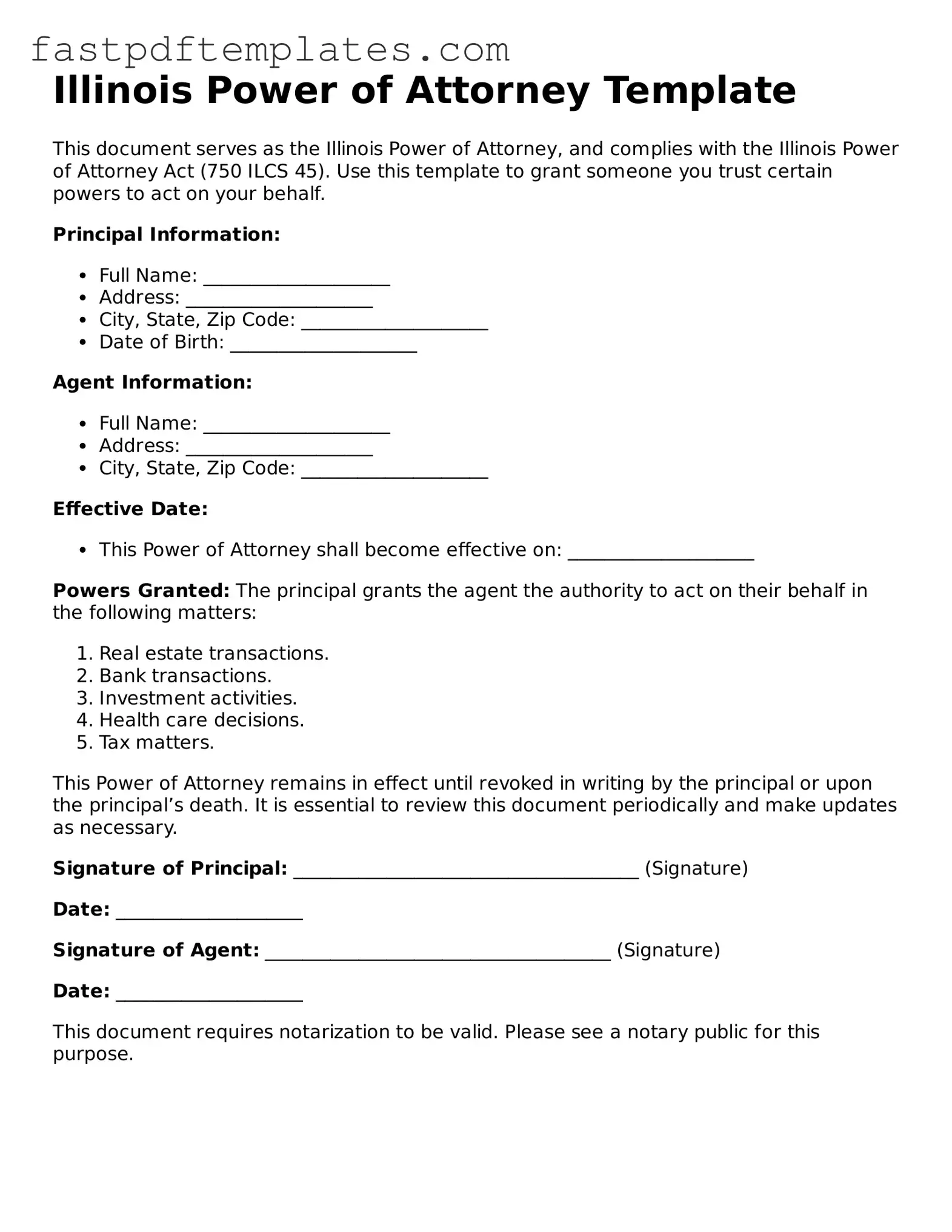 Attorney-Approved Illinois Power of Attorney Document