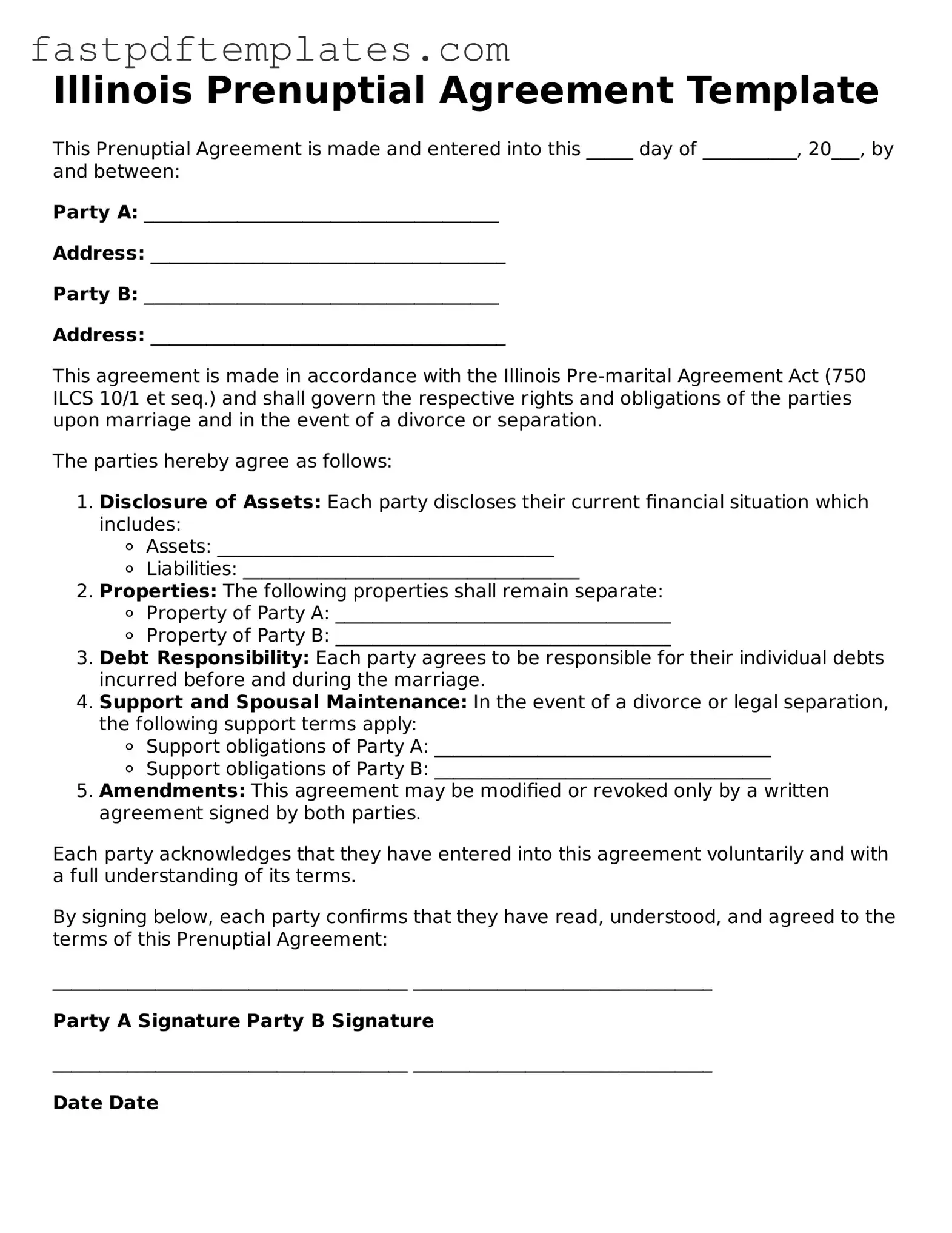 Attorney-Approved Illinois Prenuptial Agreement Document