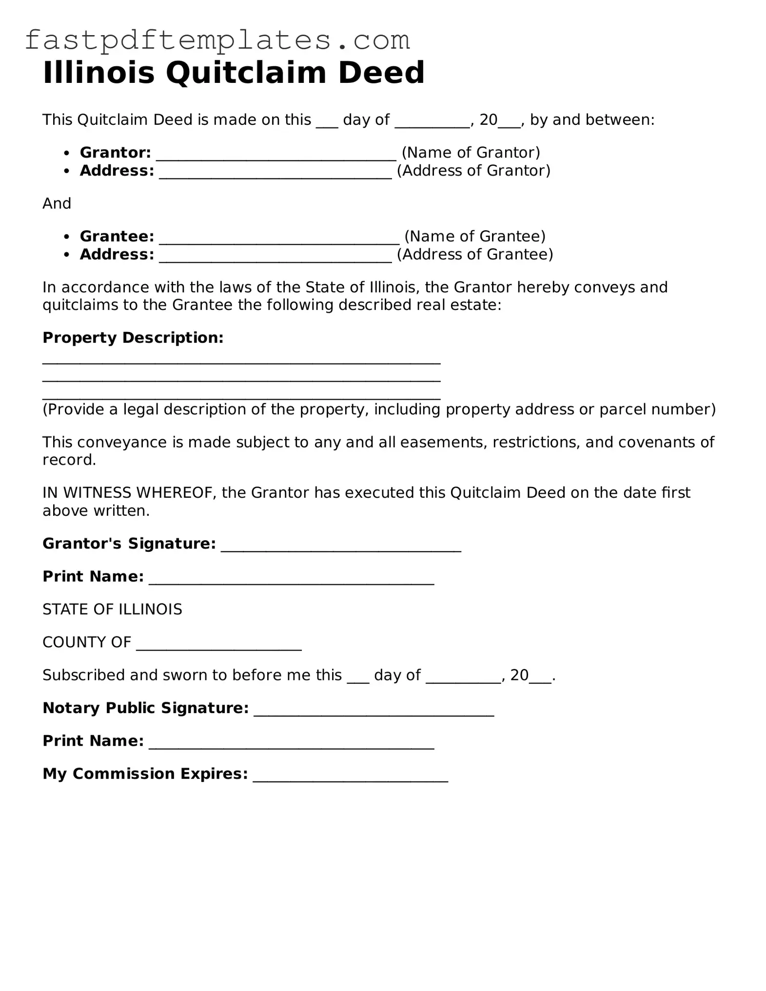 Attorney-Approved Illinois Quitclaim Deed Document