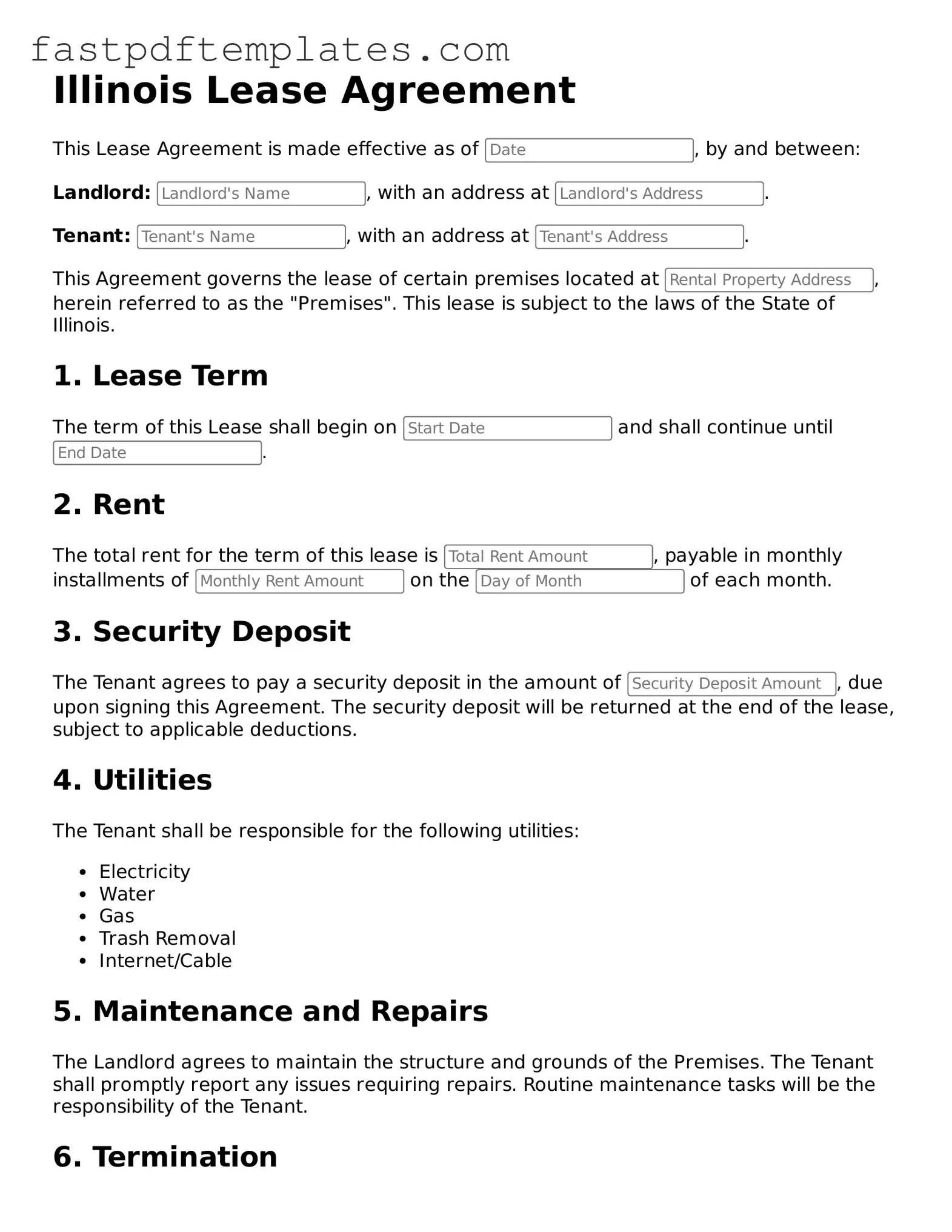 Attorney-Approved Illinois Lease Agreement Document
