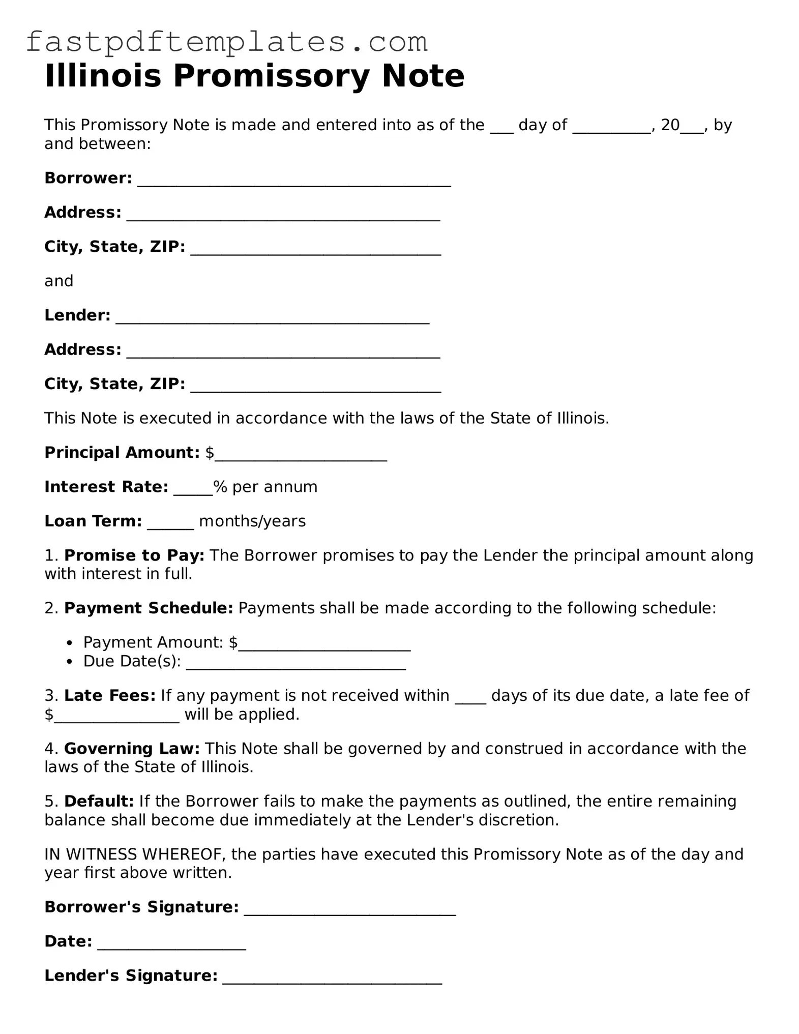 Attorney-Approved Illinois Promissory Note Document