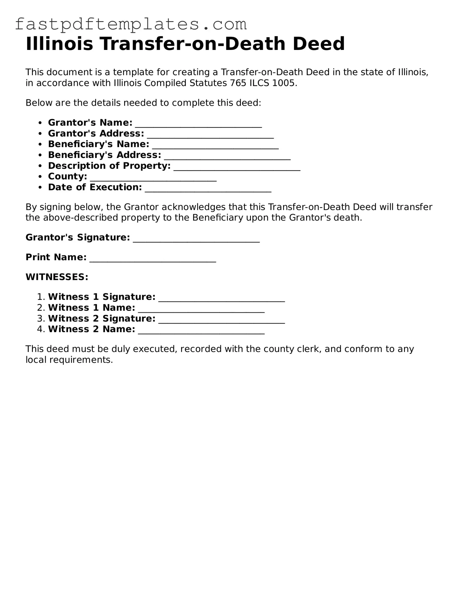 Attorney-Approved Illinois Transfer-on-Death Deed Document