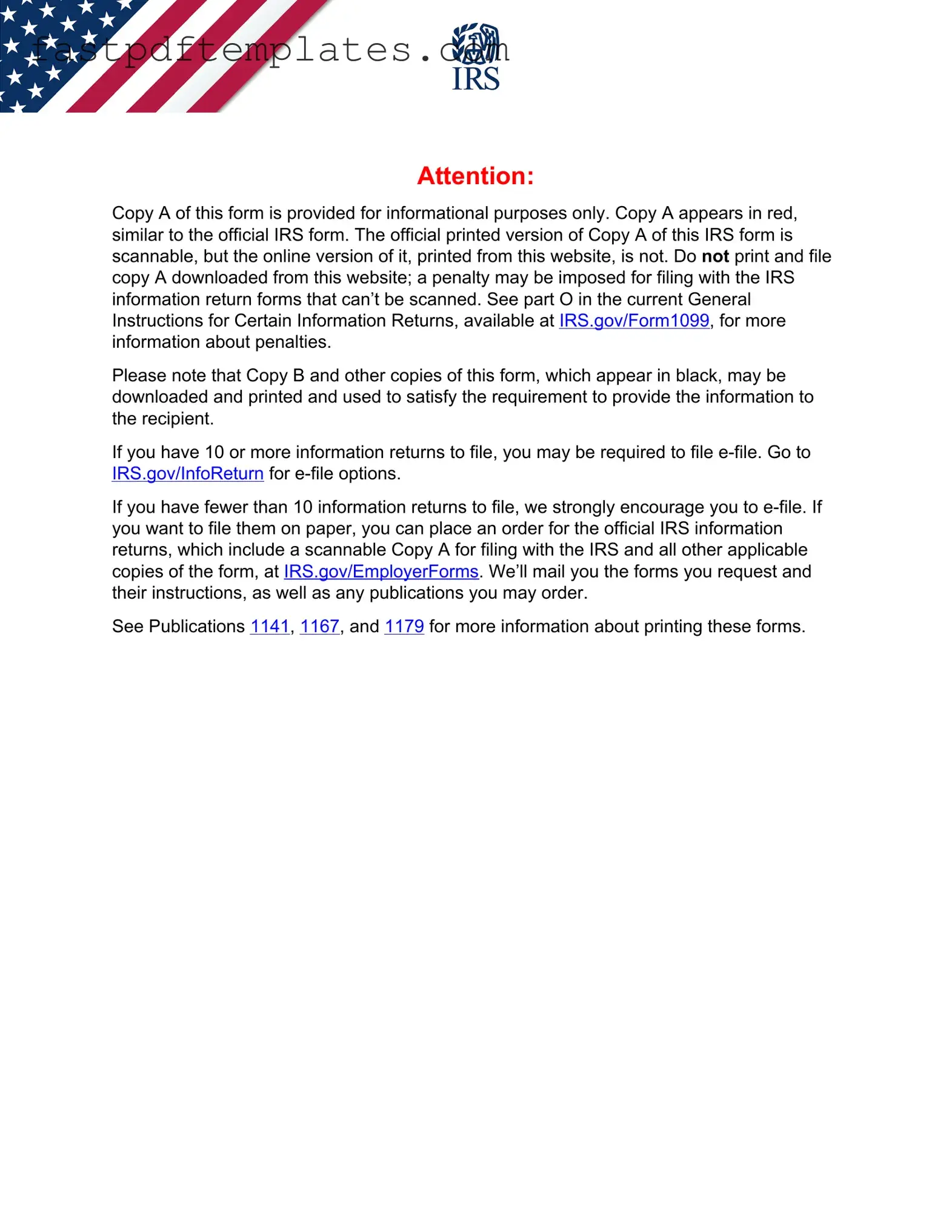 Blank IRS 1099-MISC Form