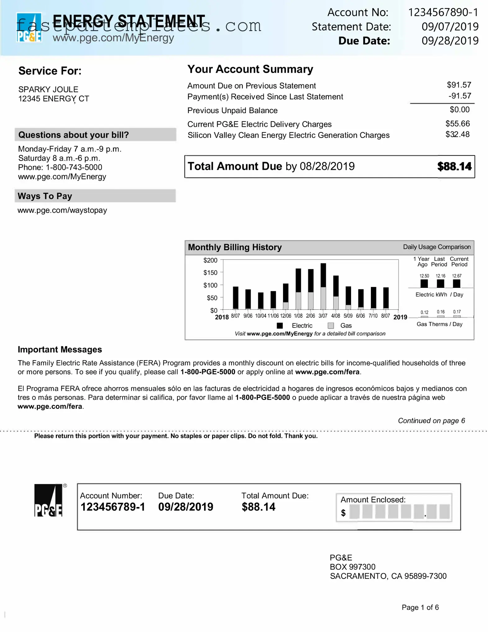 Blank Utility Bill Form