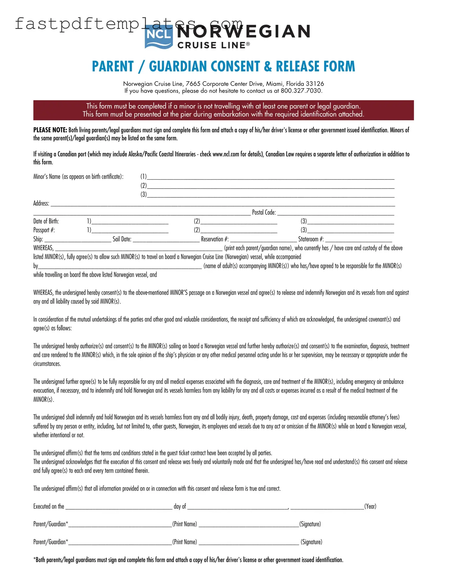 Blank NCL Parental Consent Form