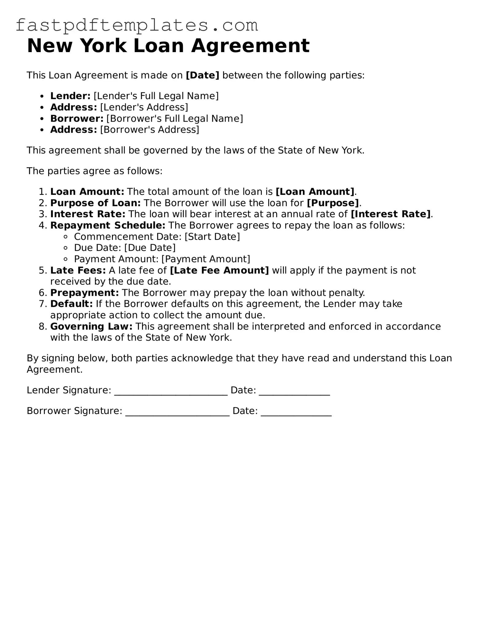 Attorney-Approved New York Loan Agreement Document