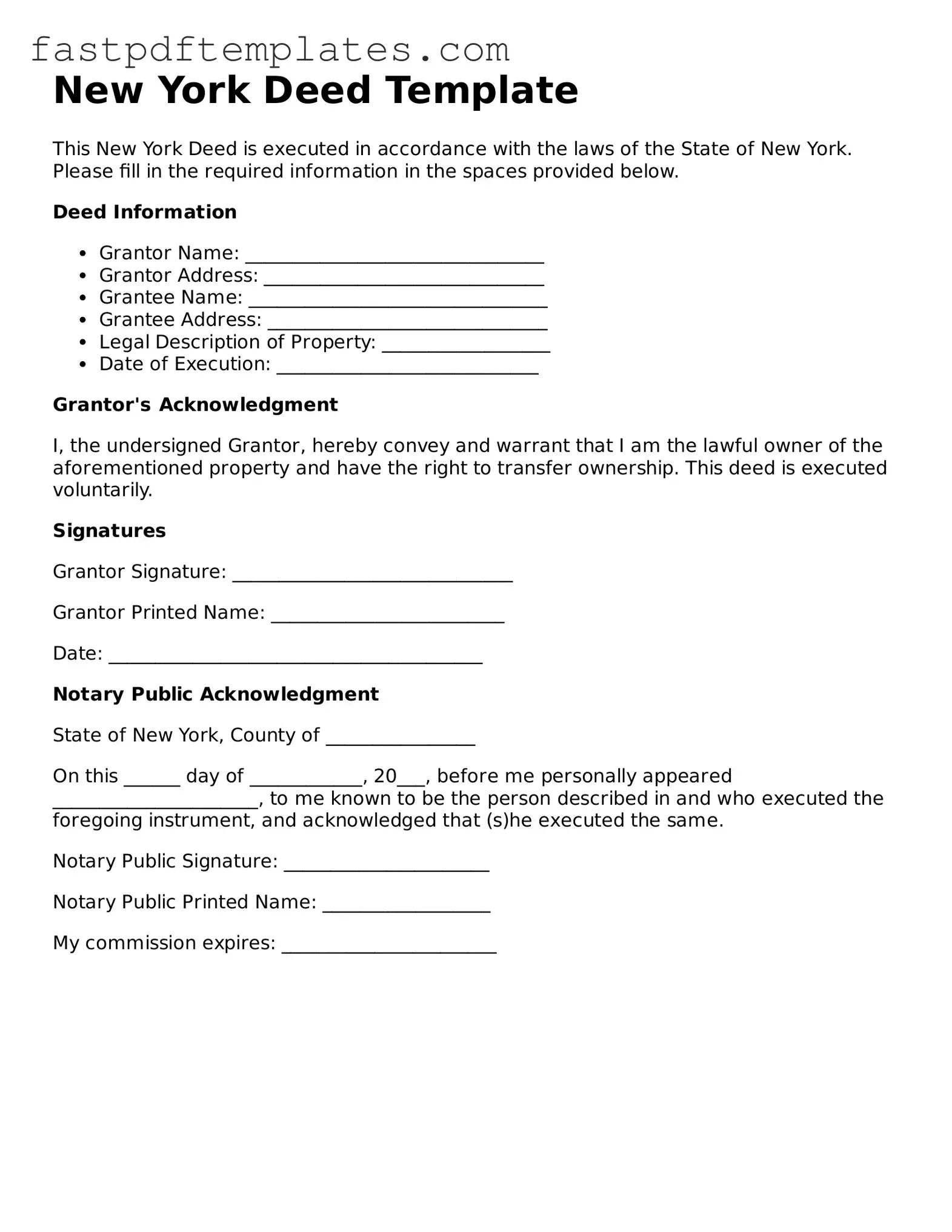 Attorney-Approved New York Deed Document