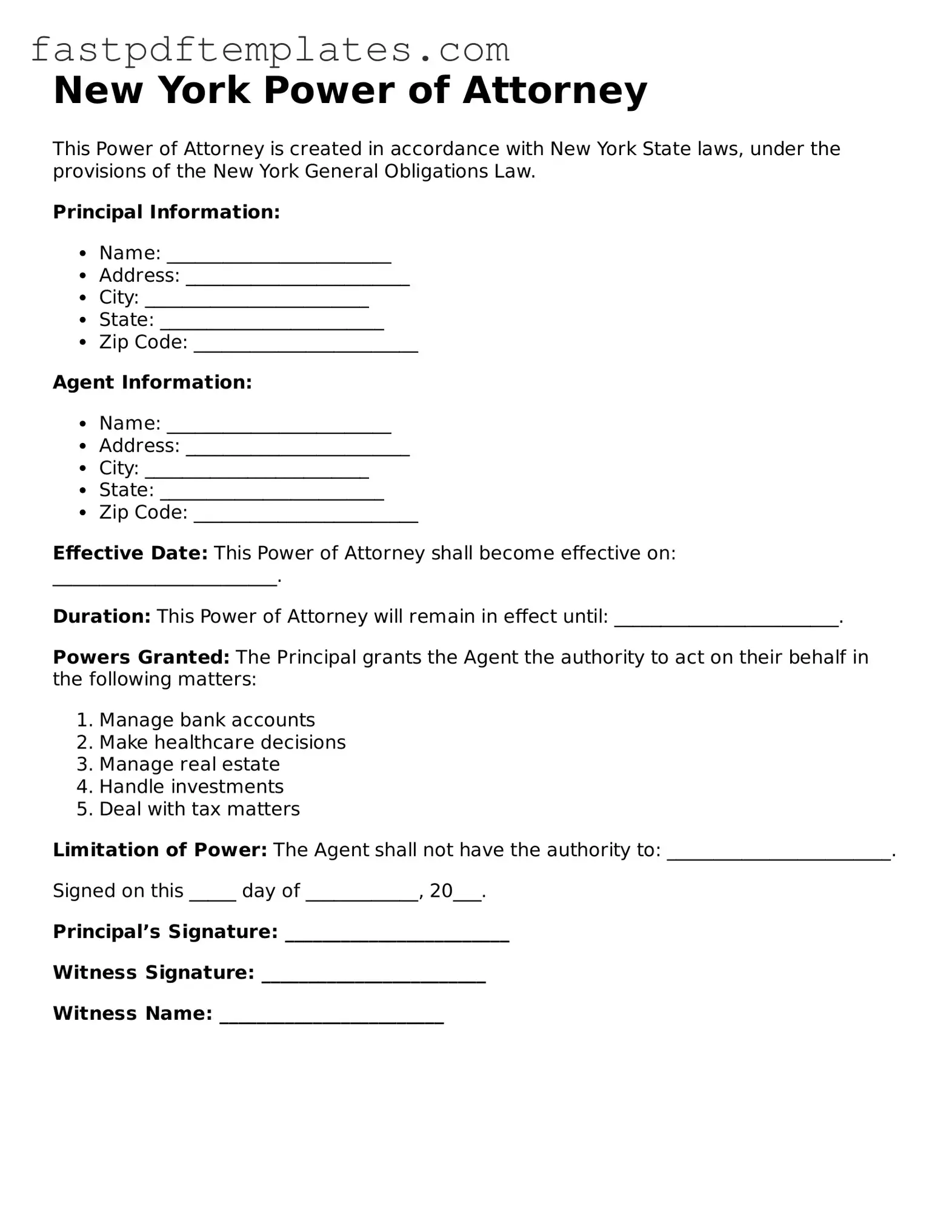 Attorney-Approved New York Power of Attorney Document