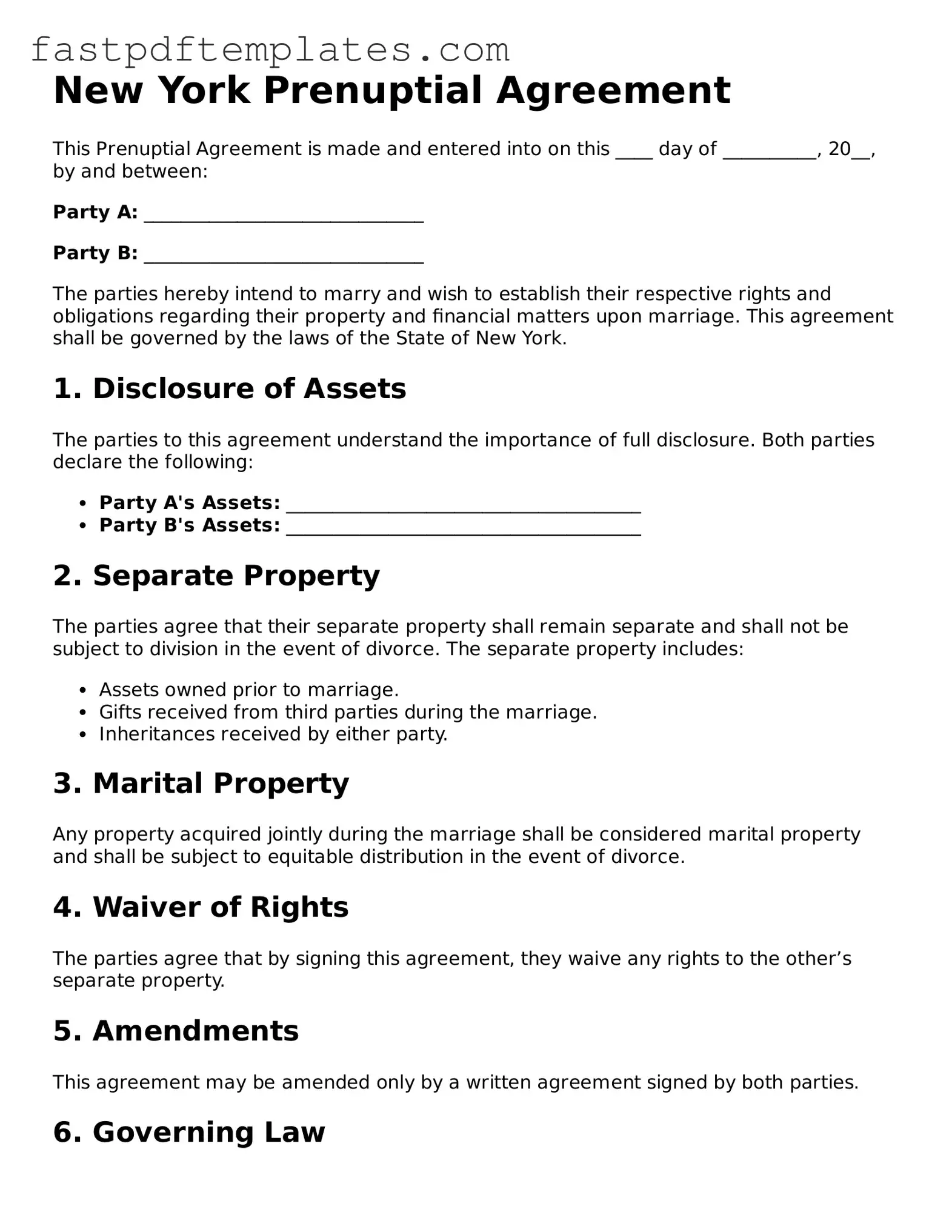 Attorney-Approved New York Prenuptial Agreement Document