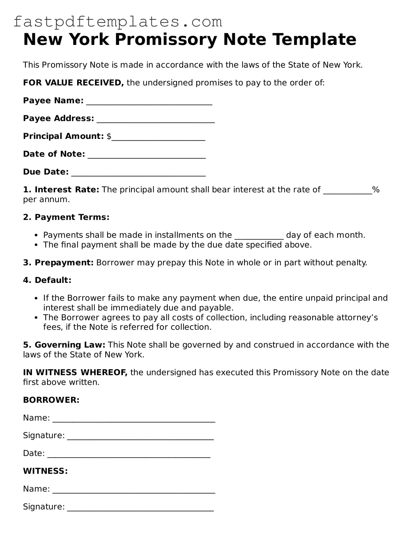 Attorney-Approved New York Promissory Note Document