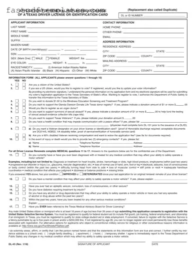 Blank DL-43 Form