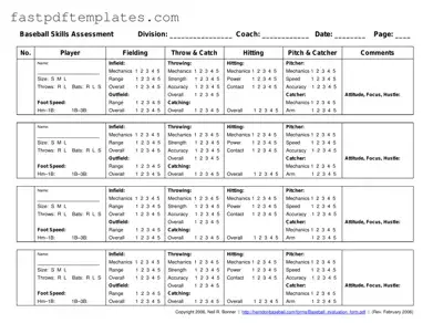 Blank Baseball Assessment Form