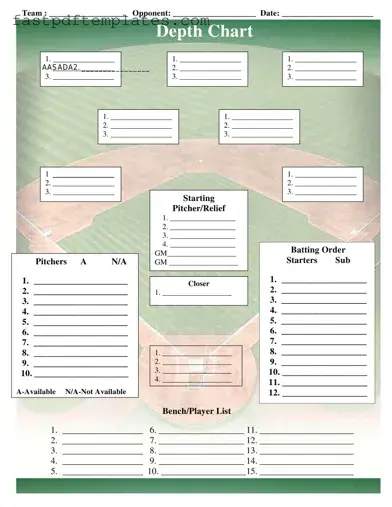 Blank Baseball Field Lineup Form