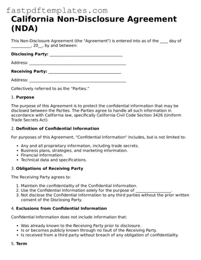 Attorney-Approved California Non-disclosure Agreement Document