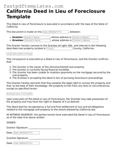 Attorney-Approved California Deed in Lieu of Foreclosure Document