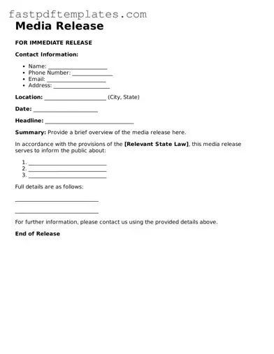Fillable Media Release Document