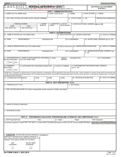 Blank Da 2166 9 1 Form