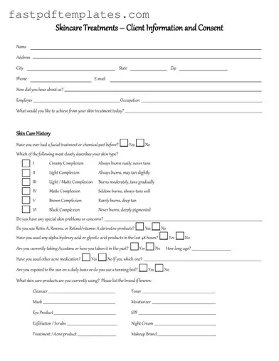 Blank Facial Consent Form