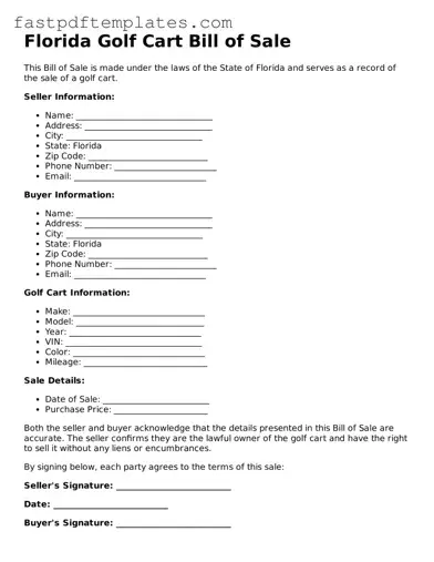 Attorney-Approved Florida Golf Cart Bill of Sale Document