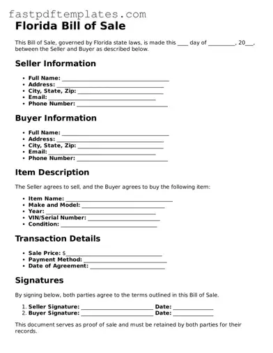 Attorney-Approved Florida Bill of Sale Document