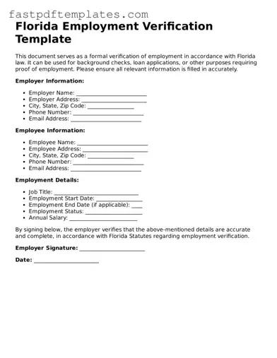 Attorney-Approved Florida Employment Verification Document