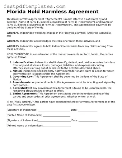 Attorney-Approved Florida Hold Harmless Agreement Document