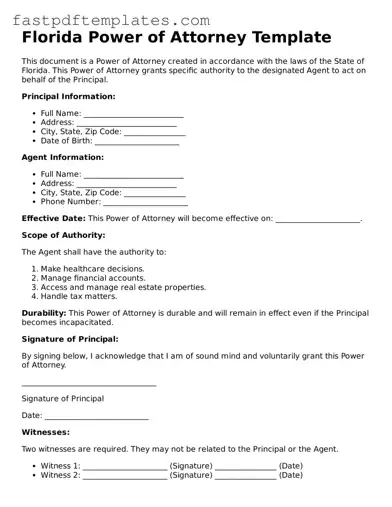 Attorney-Approved Florida Power of Attorney Document
