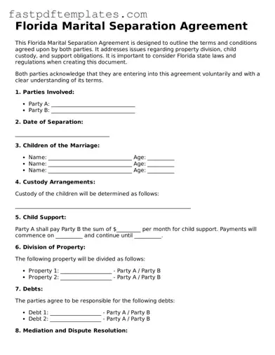 Attorney-Approved Florida Marital Separation Agreement Document