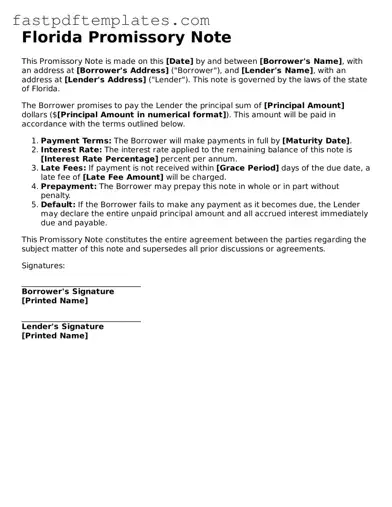 Attorney-Approved Florida Promissory Note Document