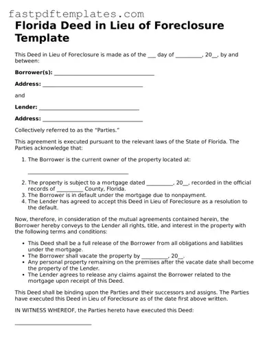 Attorney-Approved Florida Deed in Lieu of Foreclosure Document