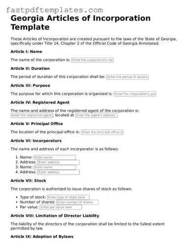 Attorney-Approved Georgia Articles of Incorporation Document