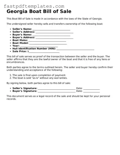 Attorney-Approved Georgia Boat Bill of Sale Document
