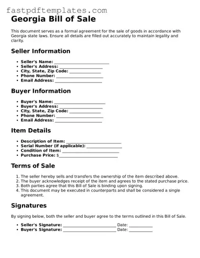 Attorney-Approved Georgia Bill of Sale Document