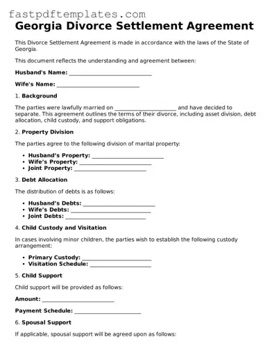 Attorney-Approved Georgia Divorce Settlement Agreement Document