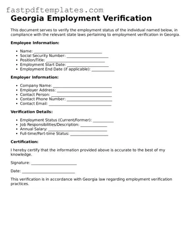Attorney-Approved Georgia Employment Verification Document