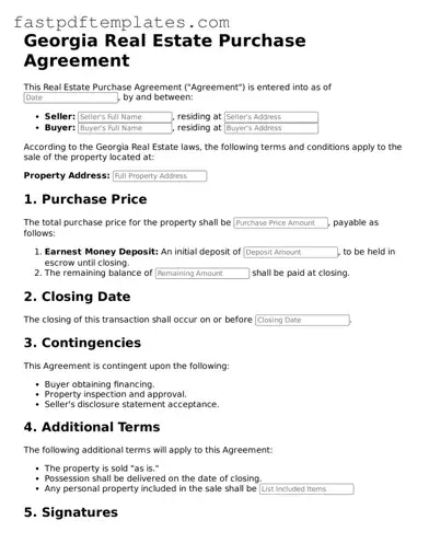 Attorney-Approved Georgia Real Estate Purchase Agreement Document