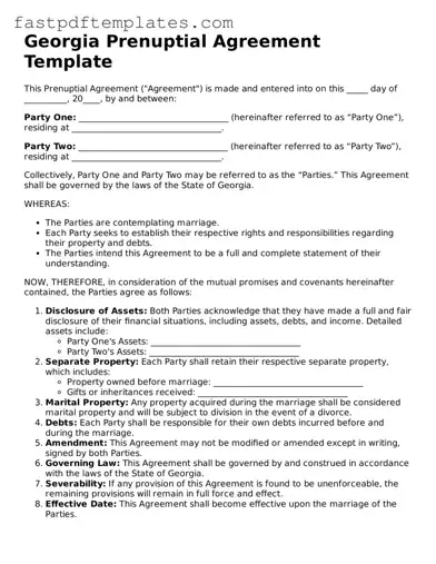 Attorney-Approved Georgia Prenuptial Agreement Document