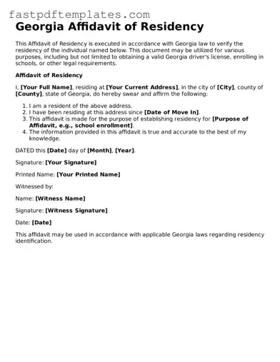 Attorney-Approved Georgia Affidavit of Residency Document