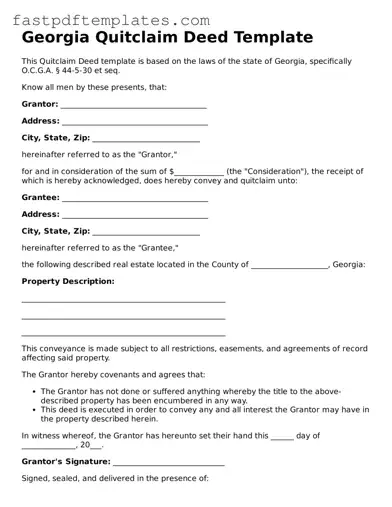 Attorney-Approved Georgia Quitclaim Deed Document