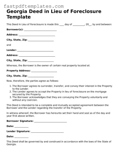 Attorney-Approved Georgia Deed in Lieu of Foreclosure Document